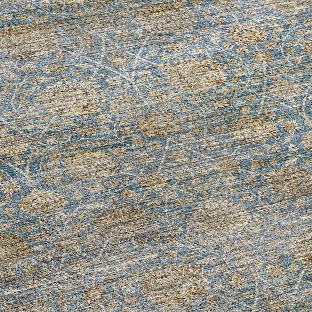 Machine Washable Aristo AR3 Blue 8' x 8' Round Rug