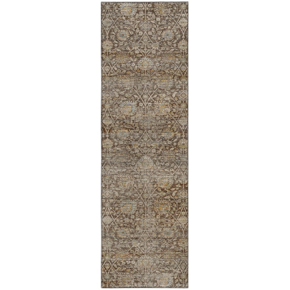 Machine Washable Aristo AR3 Brown 2'3" x 7'6" Runner Rug