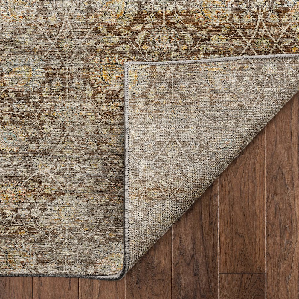 Machine Washable Aristo AR3 Brown 8' x 8' Round Rug