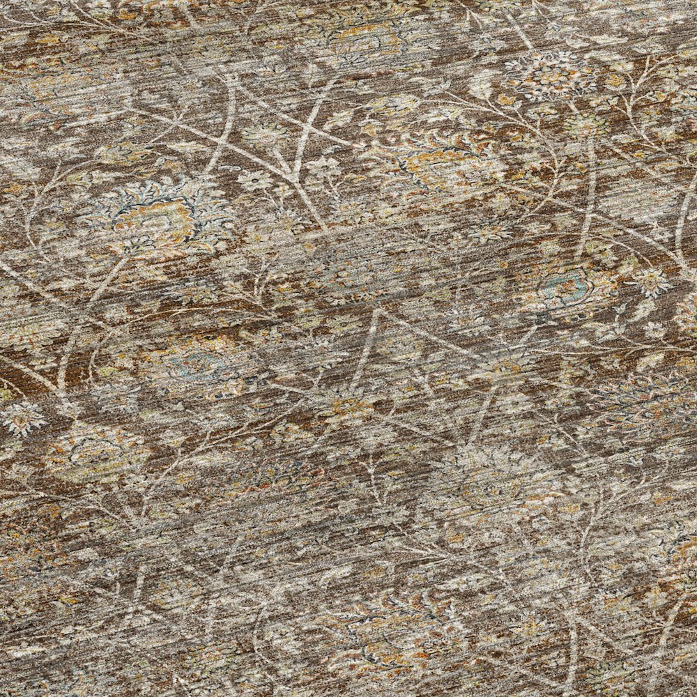 Machine Washable Aristo AR3 Brown 8' x 8' Round Rug