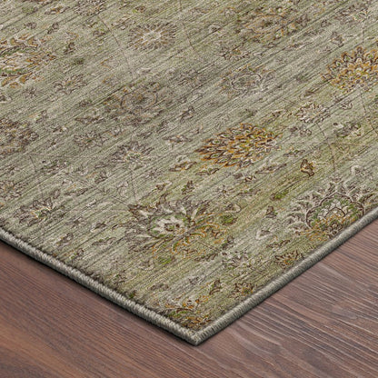 Machine Washable Aristo AR3 Green 1'8" x 2'6" Rug