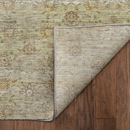 Machine Washable Aristo AR3 Green 8' x 8' Round Rug