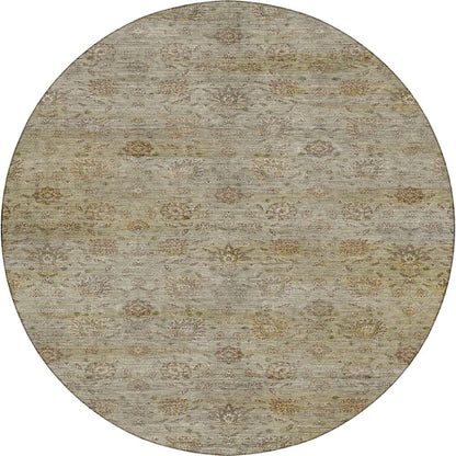Machine Washable Aristo AR3 Green 8' x 8' Round Rug
