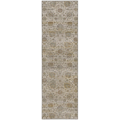 Machine Washable Aristo AR3 Ivory 2'3" x 7'6" Runner Rug