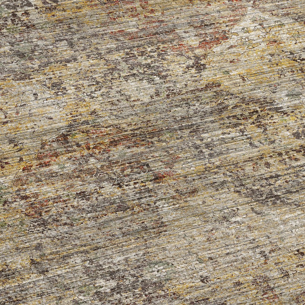 Machine Washable Aristo AR4 Gold 8' x 8' Round Rug
