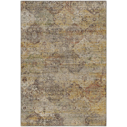 Machine Washable Aristo AR4 Gold 9' x 12' Rug