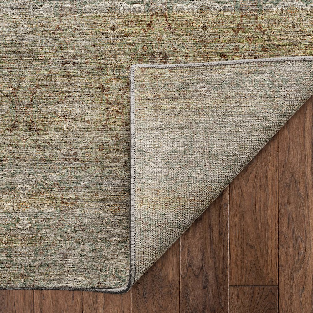 Machine Washable Aristo AR5 Green 2'3" x 7'6" Runner Rug