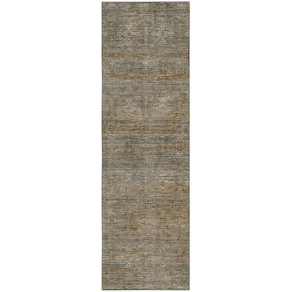 Machine Washable Aristo AR5 Green 2'3" x 7'6" Runner Rug