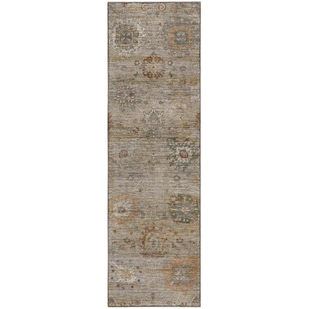 Machine Washable Aristo AR6 Brown 2'3" x 7'6" Runner Rug