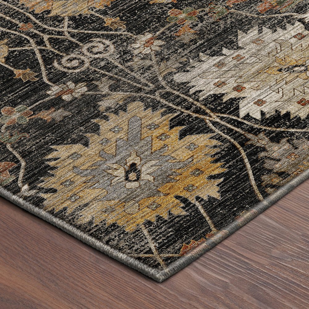 Machine Washable Aristo AR6 Black 3' x 5' Rug