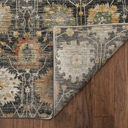 Machine Washable Aristo AR6 Black 6'6" x 9'6" Rug