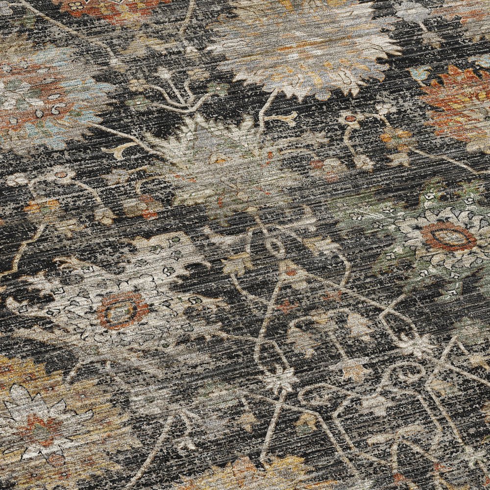 Machine Washable Aristo AR6 Black 8' x 8' Round Rug