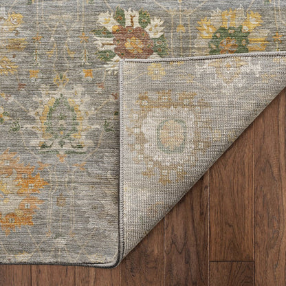Machine Washable Aristo AR6 Gray 2'3" x 7'6" Runner Rug