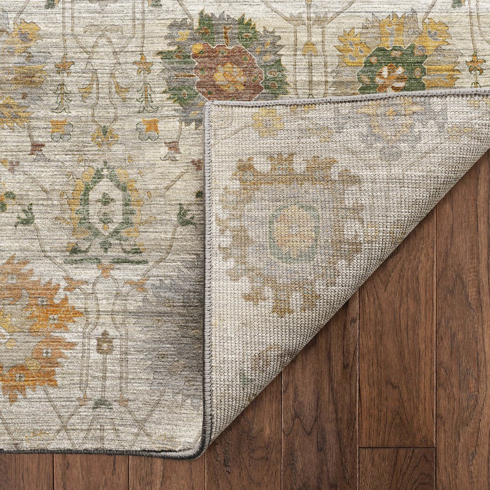 Machine Washable Aristo AR6 Ivory 2'3" x 7'6" Runner Rug