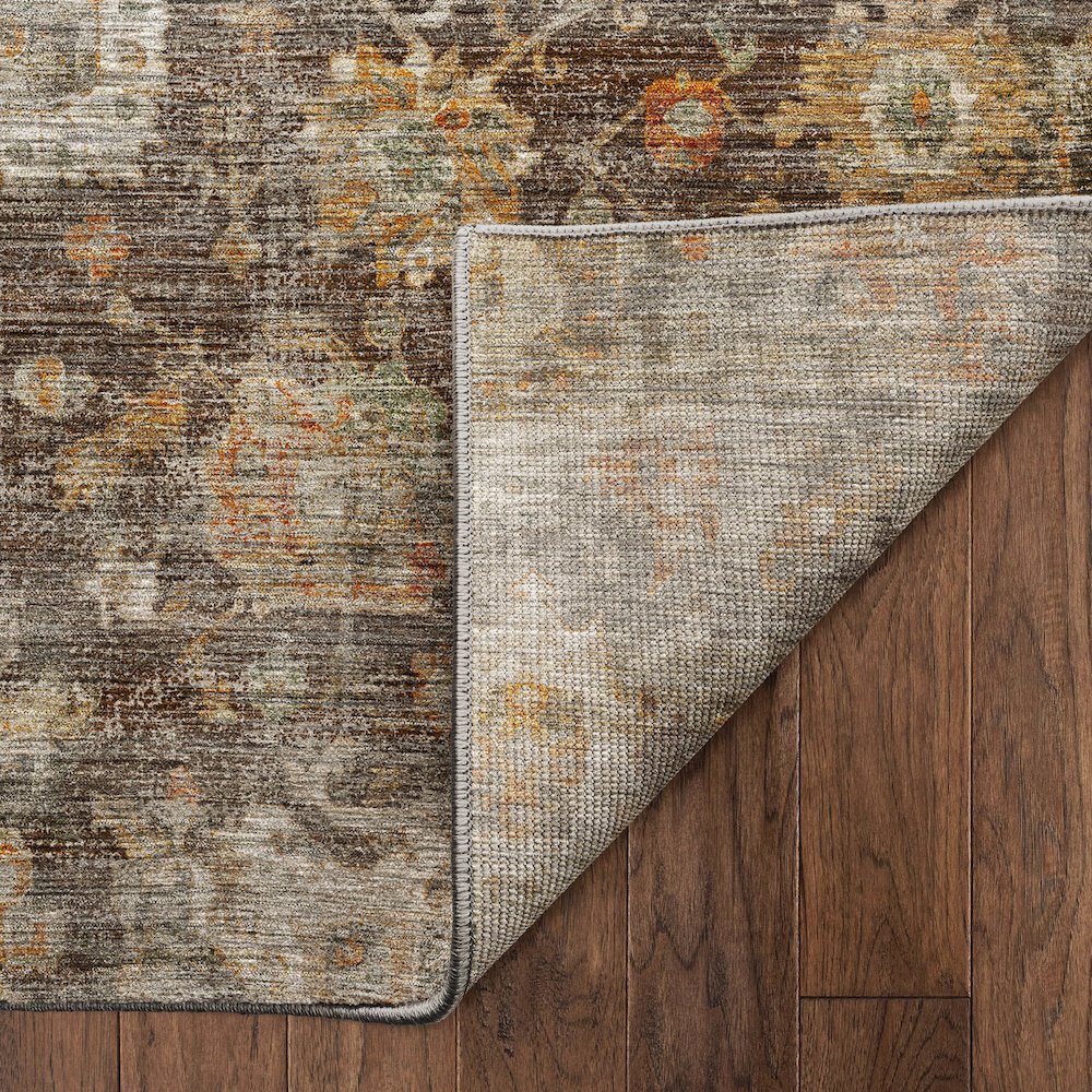 Machine Washable Aristo AR7 Brown 2'3" x 7'6" Runner Rug
