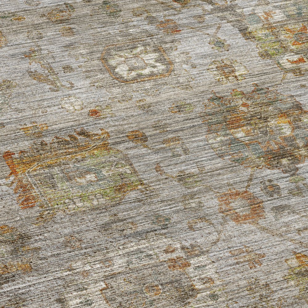 Machine Washable Aristo AR7 Gray 2'3" x 7'6" Runner Rug