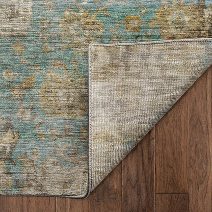 Machine Washable Aristo AR7 Teal 5' x 7'6" Rug