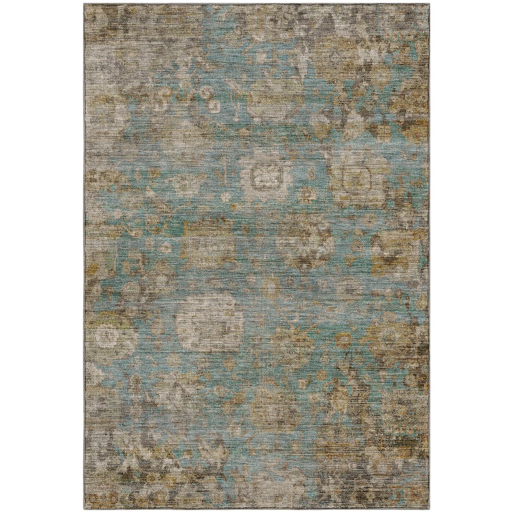 Machine Washable Aristo AR7 Teal 9' x 12' Rug