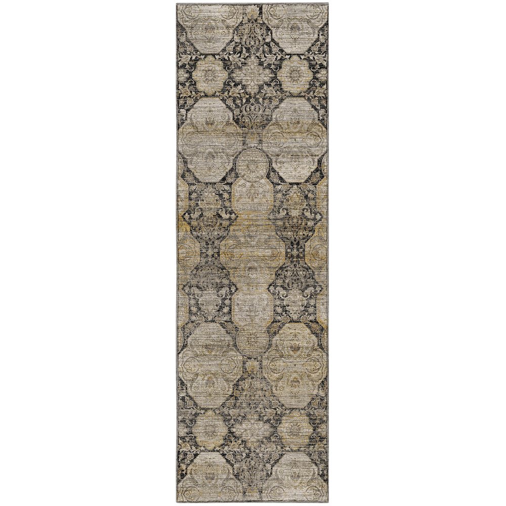 Machine Washable Aristo AR8 Black 2'3" x 7'6" Runner Rug