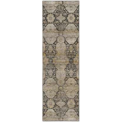 Machine Washable Aristo AR8 Black 2'3" x 7'6" Runner Rug