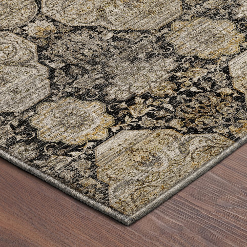 Machine Washable Aristo AR8 Black 8' x 8' Round Rug