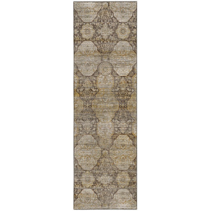 Machine Washable Aristo AR8 Brown 2'3" x 7'6" Runner Rug