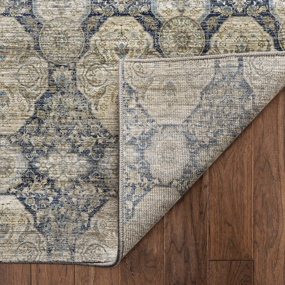 Machine Washable Aristo AR8 Blue 2'3" x 7'6" Runner Rug