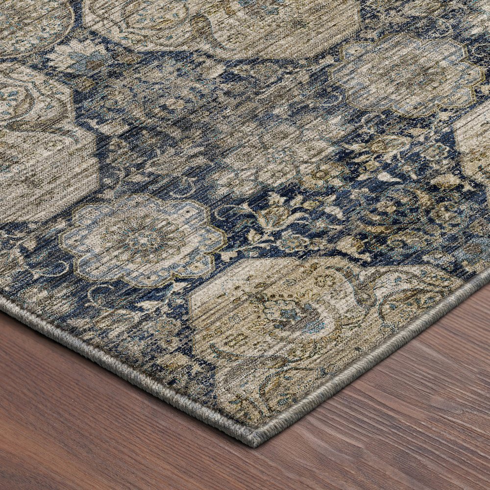 Machine Washable Aristo AR8 Blue 8' x 8' Round Rug