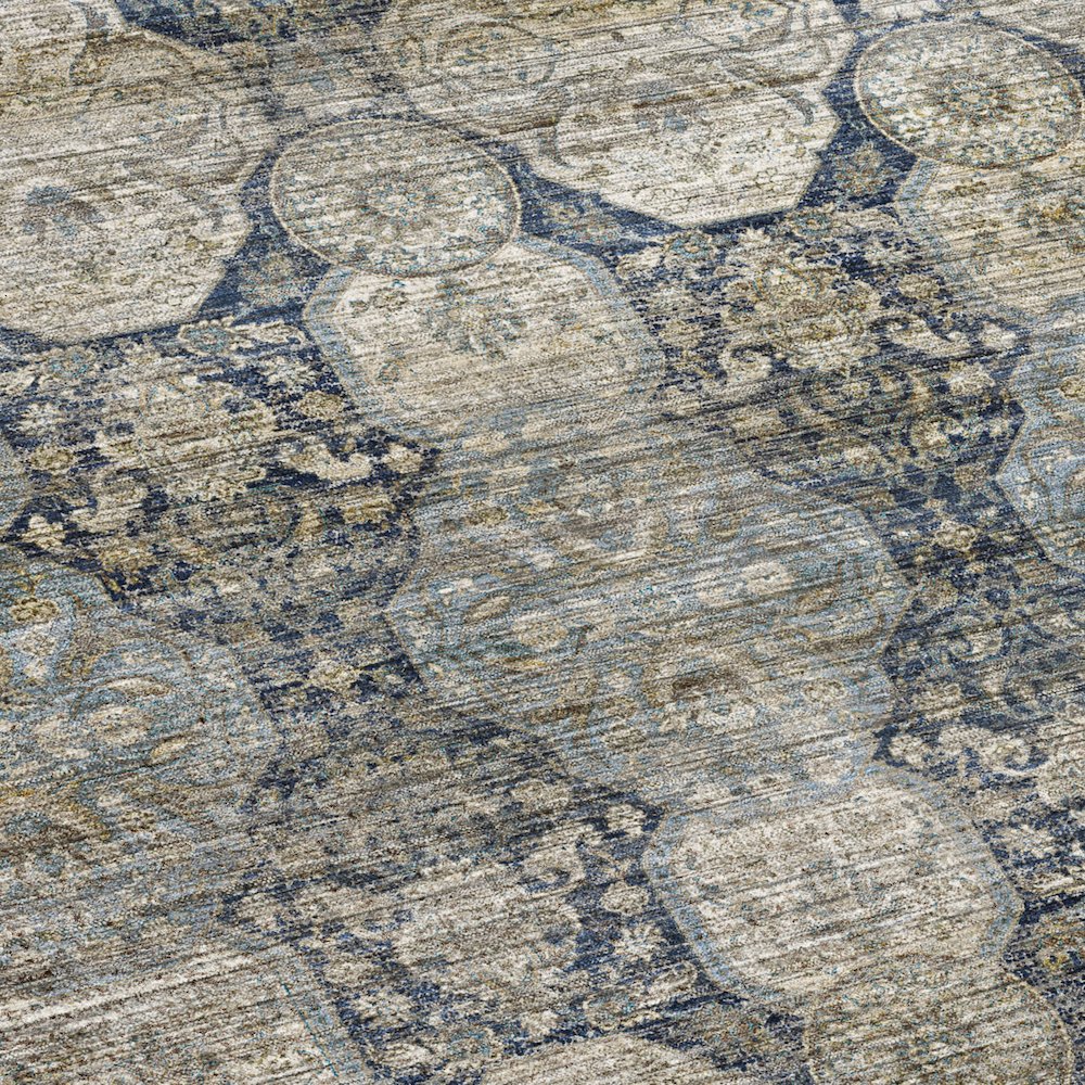 Machine Washable Aristo AR8 Blue 8' x 8' Round Rug
