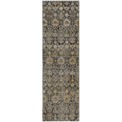Machine Washable Aristo AR9 Black 2'3" x 7'6" Runner Rug