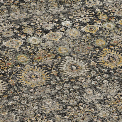 Machine Washable Aristo AR9 Black 2'3" x 7'6" Runner Rug
