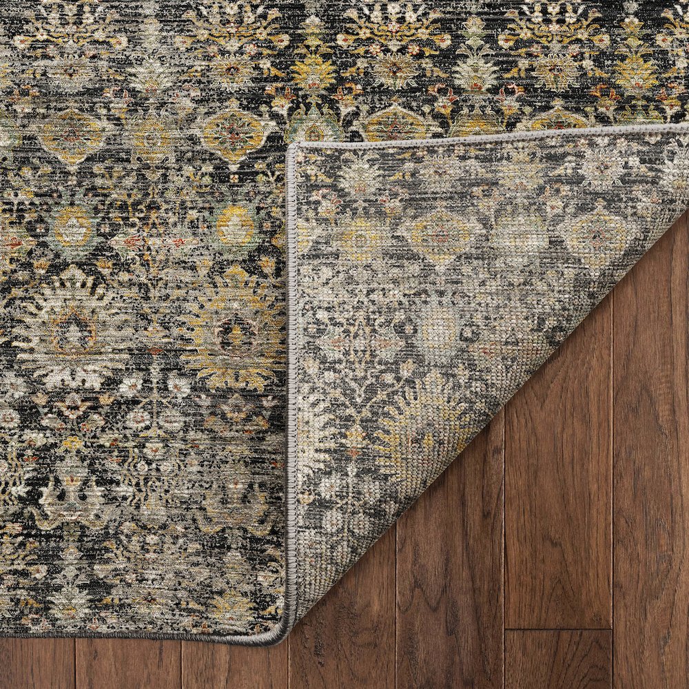 Machine Washable Aristo AR9 Black 3' x 5' Rug