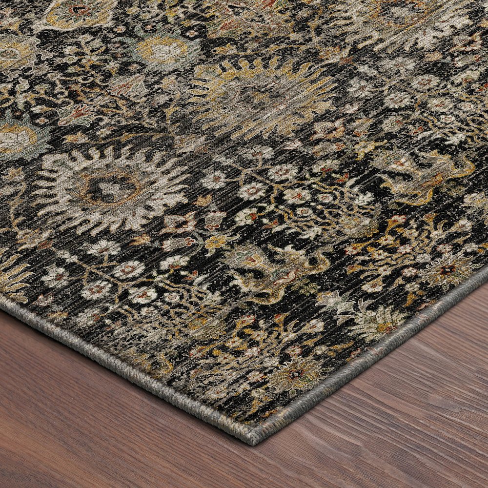 Machine Washable Aristo AR9 Black 3' x 5' Rug