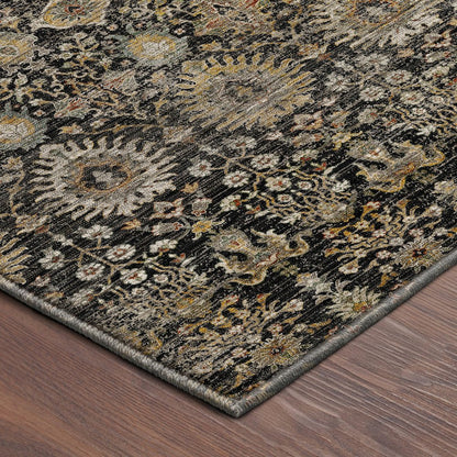 Machine Washable Aristo AR9 Black 5' x 7'6" Rug
