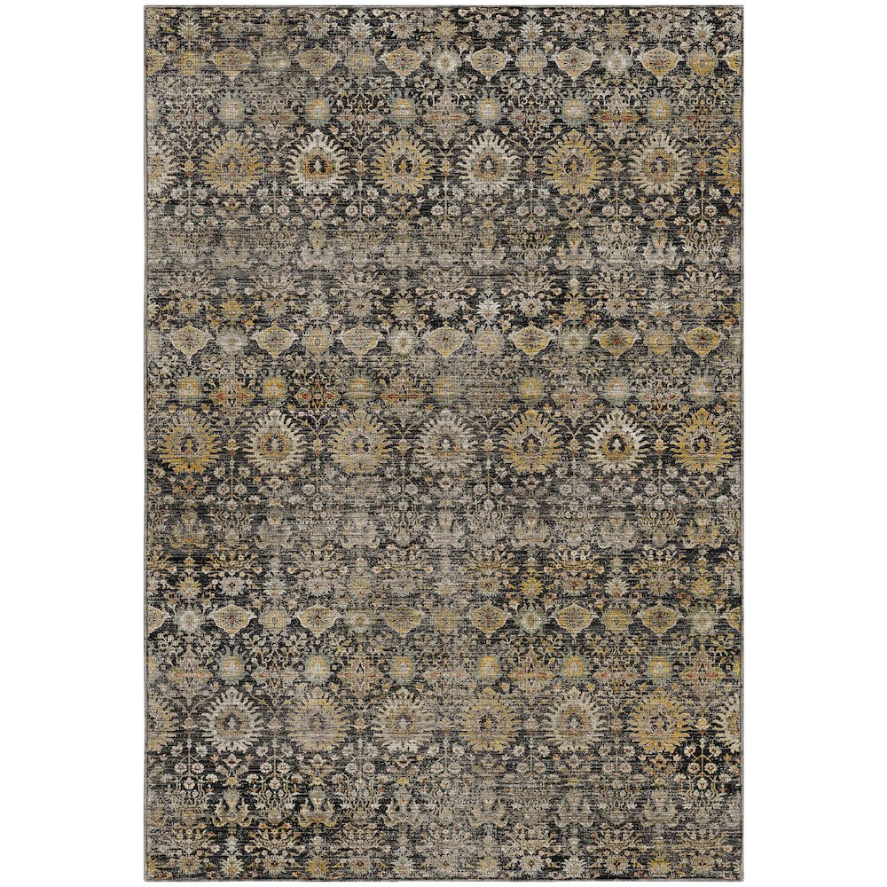 Machine Washable Aristo AR9 Black 5' x 7'6" Rug