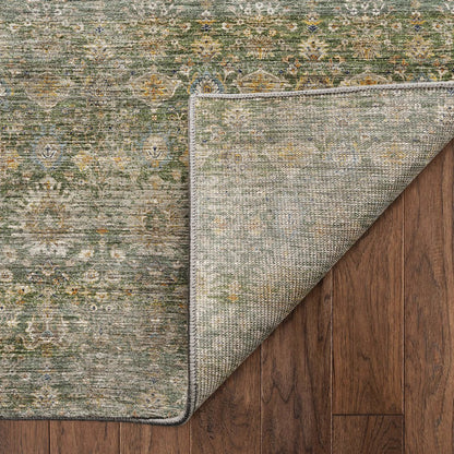Machine Washable Aristo AR9 Green 5' x 7'6" Rug