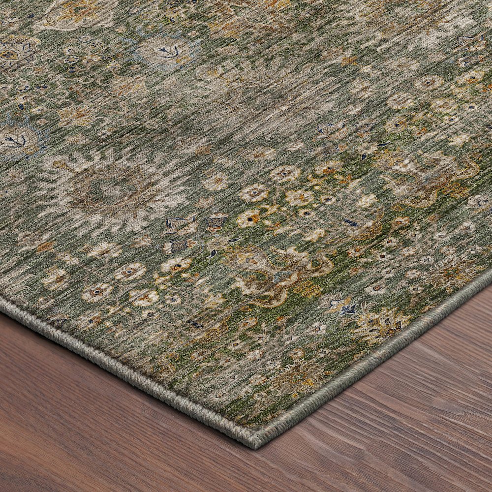Machine Washable Aristo AR9 Green 5' x 7'6" Rug