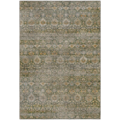 Machine Washable Aristo AR9 Green 8' x 10' Rug
