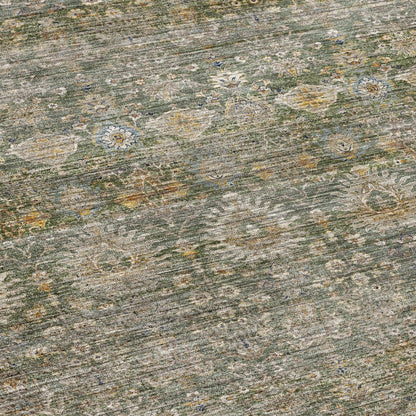 Machine Washable Aristo AR9 Green 8' x 10' Rug