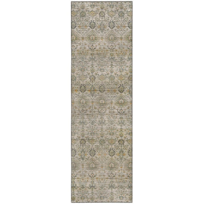 Machine Washable Aristo AR9 Ivory 2'3" x 7'6" Runner Rug