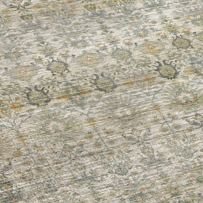 Machine Washable Aristo AR9 Ivory 2'3" x 7'6" Runner Rug