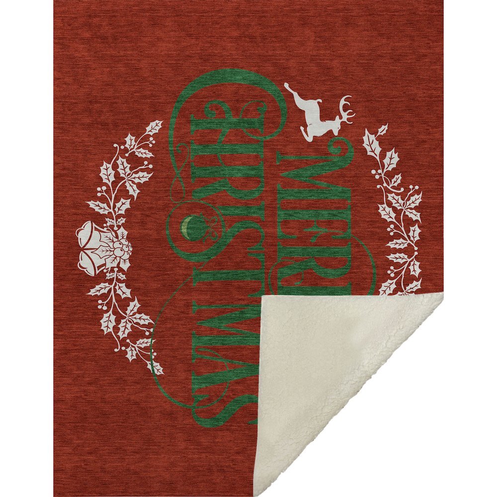 Premium Machine Washable ASB217 Ruby 50" x 70" Sherpa Throw Blanket