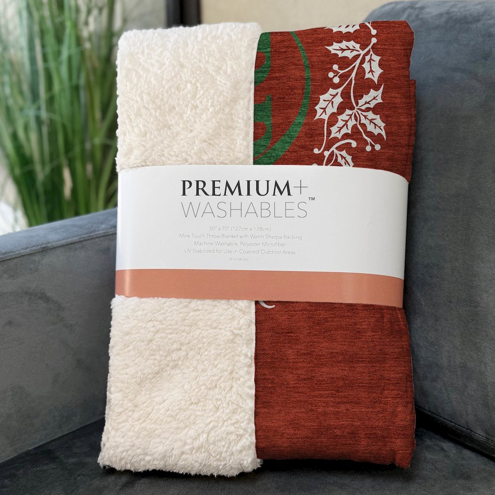 Premium Machine Washable ASB217 Ruby 50" x 70" Sherpa Throw Blanket