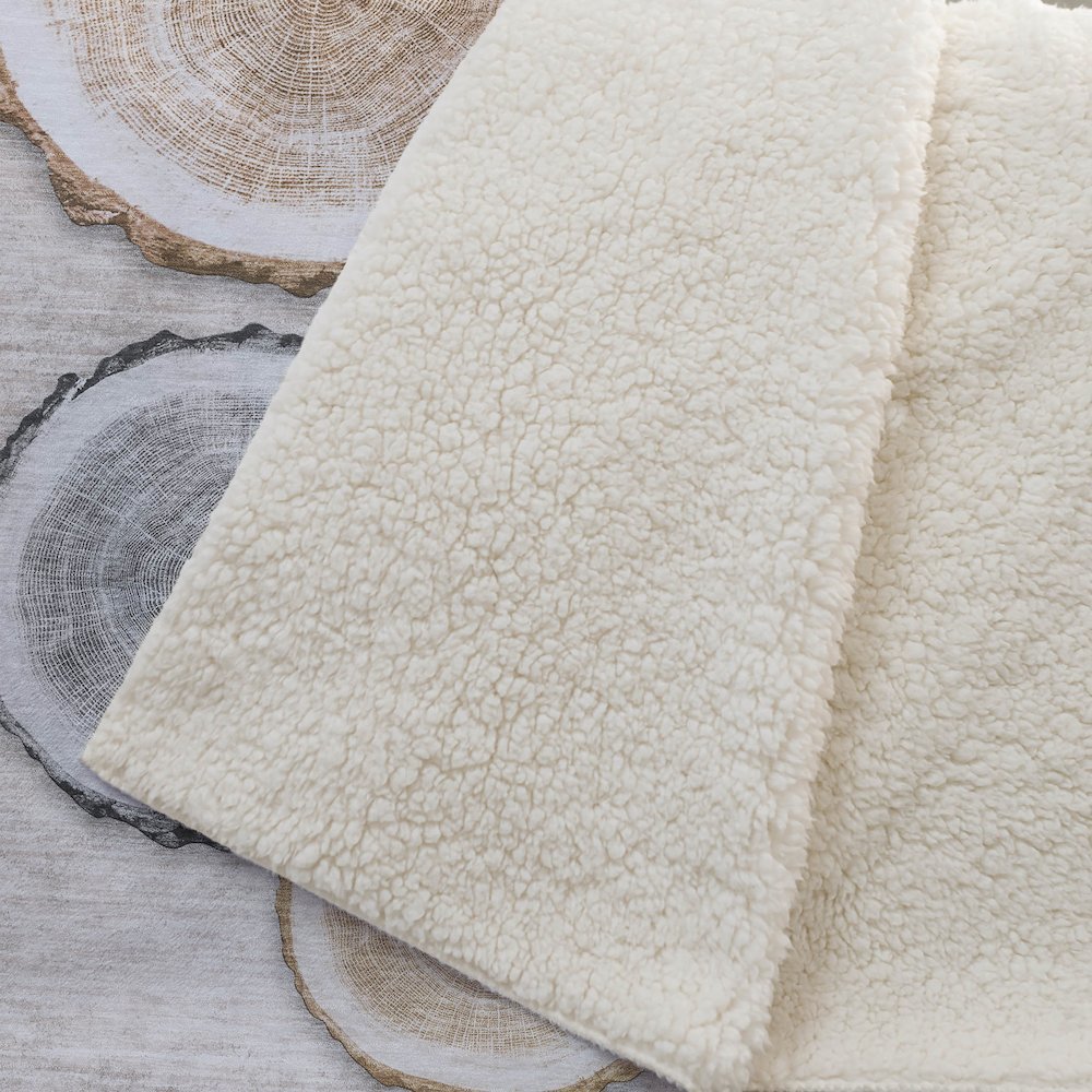 Premium Machine Washable ASB575 Beige 50" x 70" Sherpa Throw Blanket