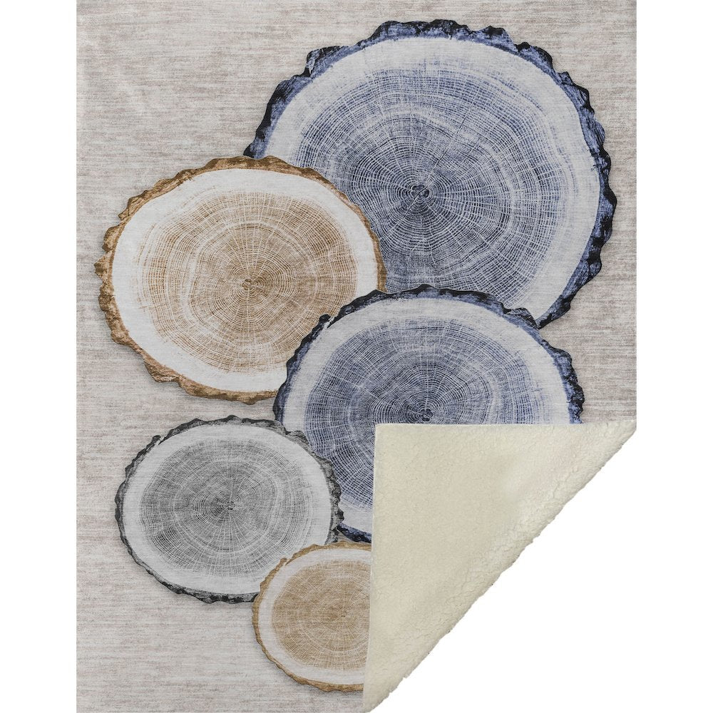 Premium Machine Washable ASB575 Beige 50" x 70" Sherpa Throw Blanket