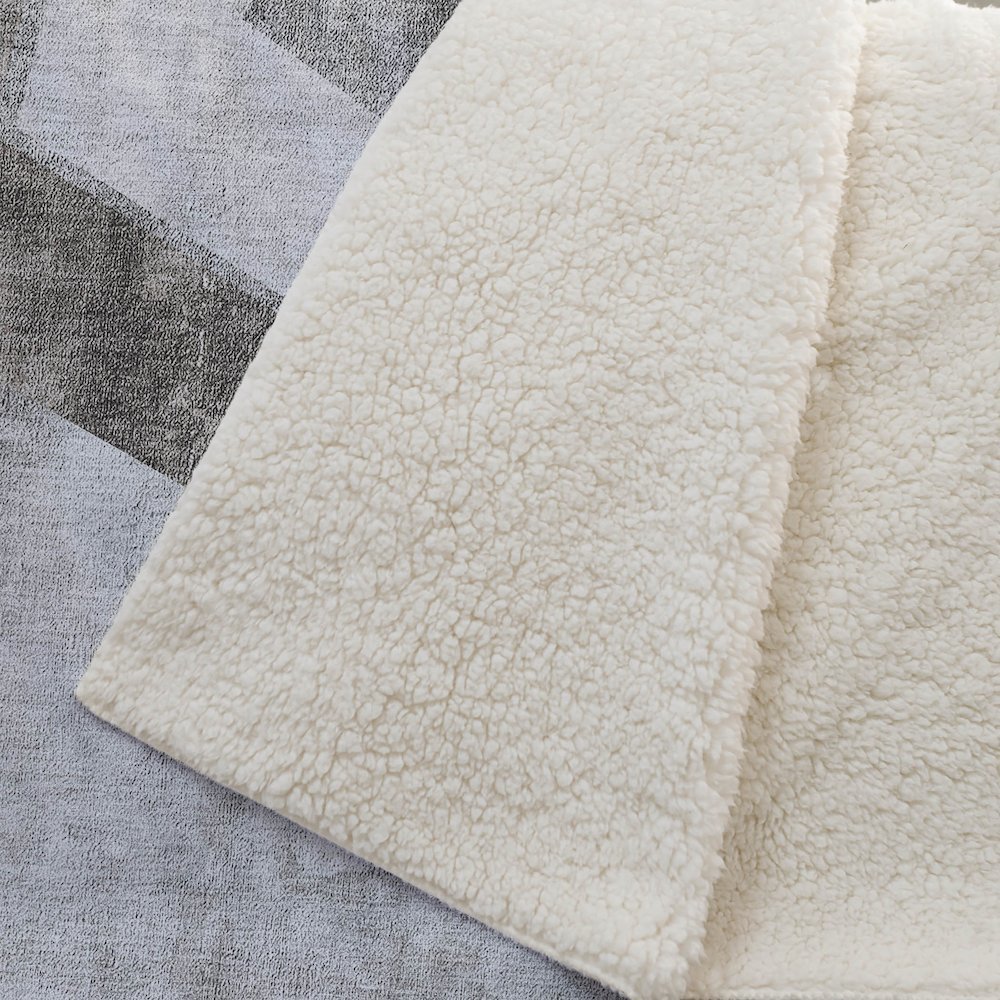 Premium Machine Washable ASB671 Gray 50" x 70" Sherpa Throw Blanket