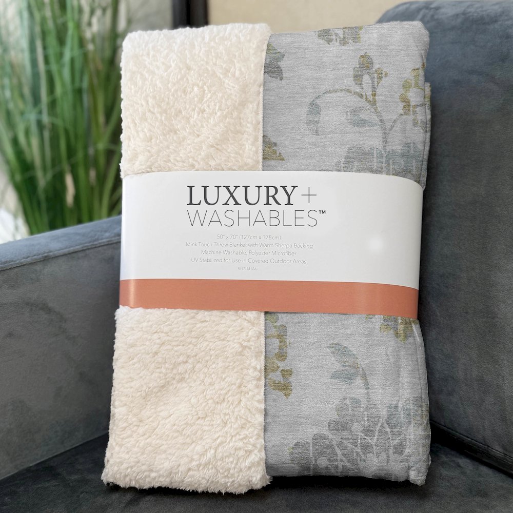 Premium Machine Washable ASB856 Silver 50" x 70" Sherpa Throw Blanket