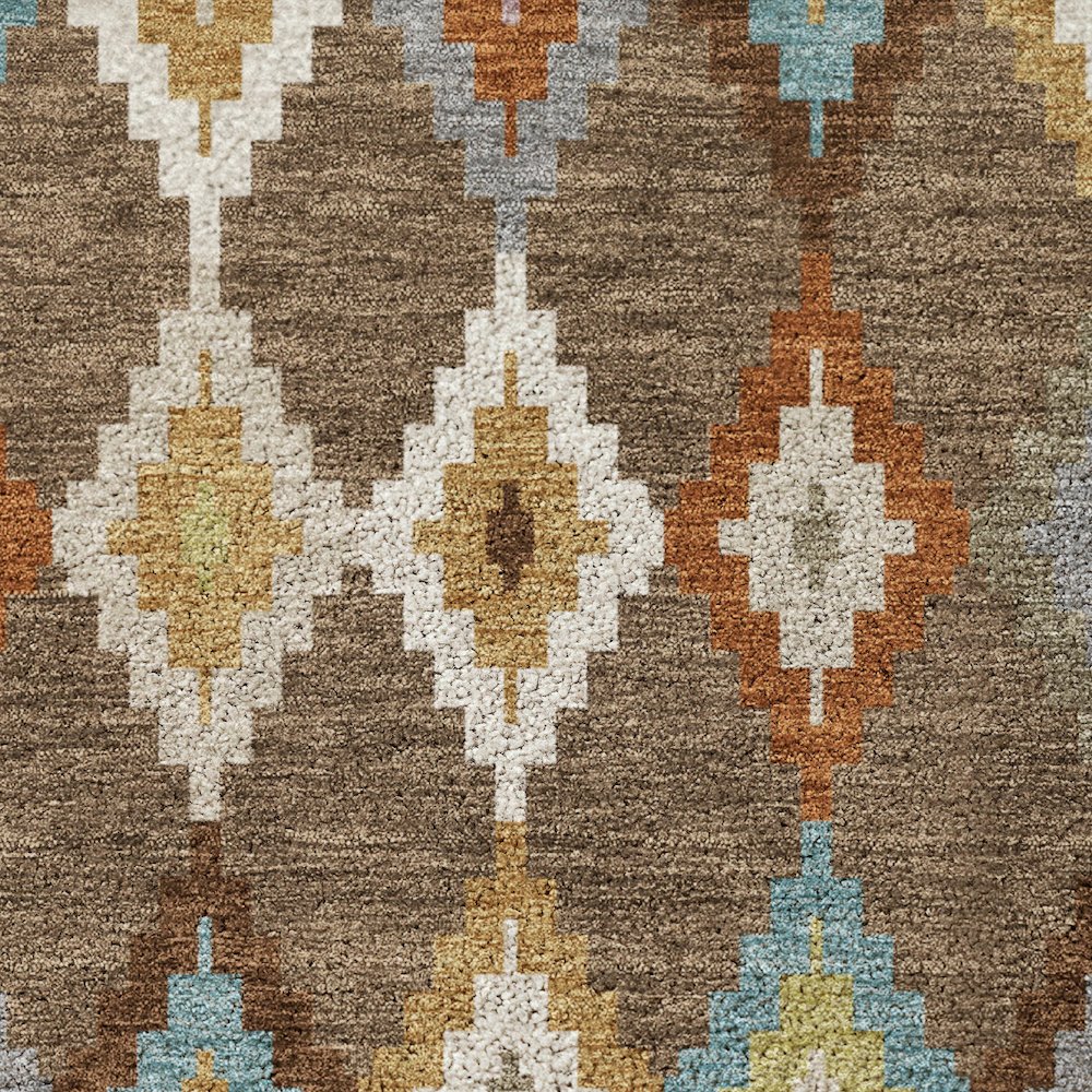 Luxury Washable Kenner KN10 Brown 8' x 8' Round Rug