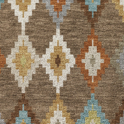 Luxury Washable Kenner KN10 Brown 8' x 8' Round Rug