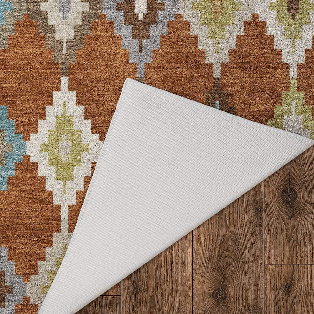Luxury Washable Kenner KN10 Orange 3' x 5' Rug